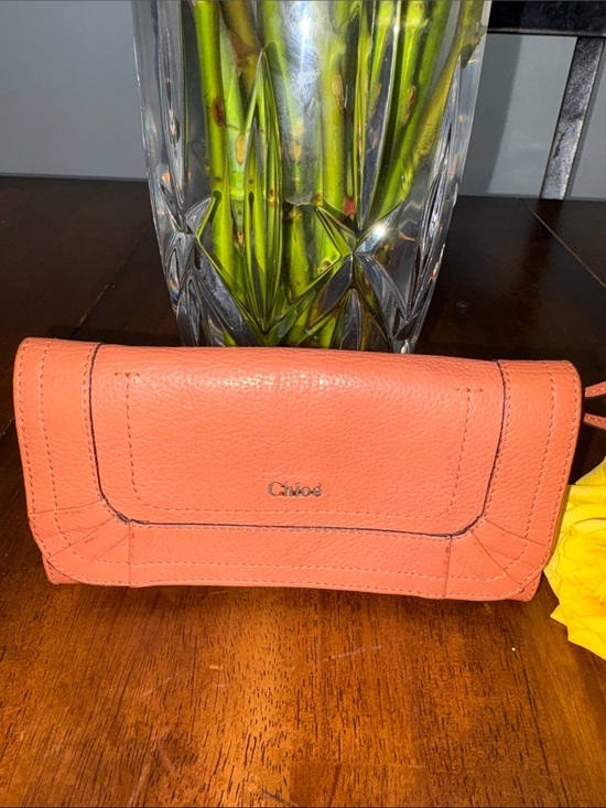 Chloe Handbags - Low startChloé Coral Terracotta Pebble Leather Flap Wallet in GUC